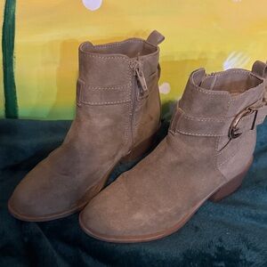 Sugar Taupe Buckle Detail Ankle Boots